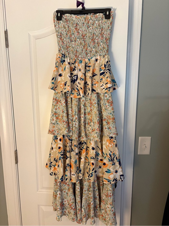 fab'rik Dresses & Skirts - Fabrik Floral Tiered Strapless Maxi Dress